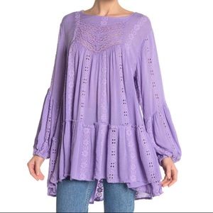 NWOT Free People Women’s Kiss Kiss Tunic in Lilac